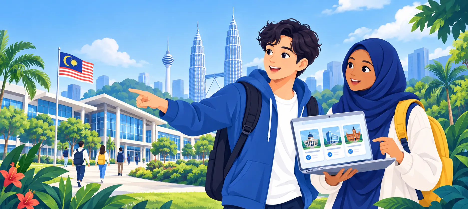 International students exploring university options in Malaysia